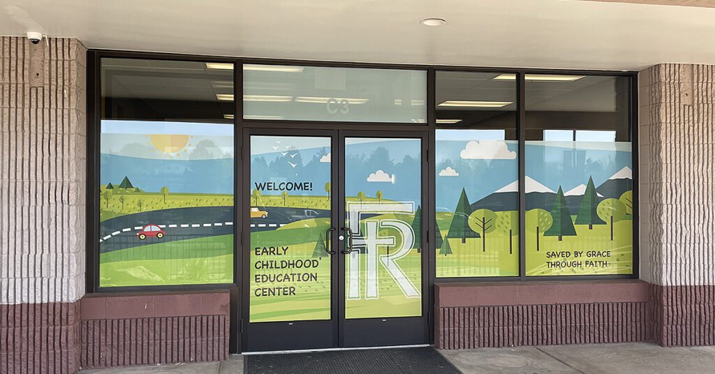 The entry to Front Range Christian School's Early Childhood Education (ECE) Center